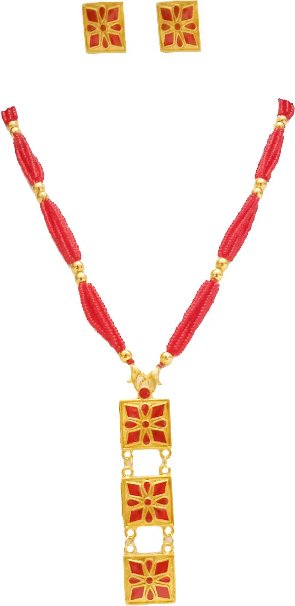 Assamese_Red_Square_Jewellery_Set_For_Women